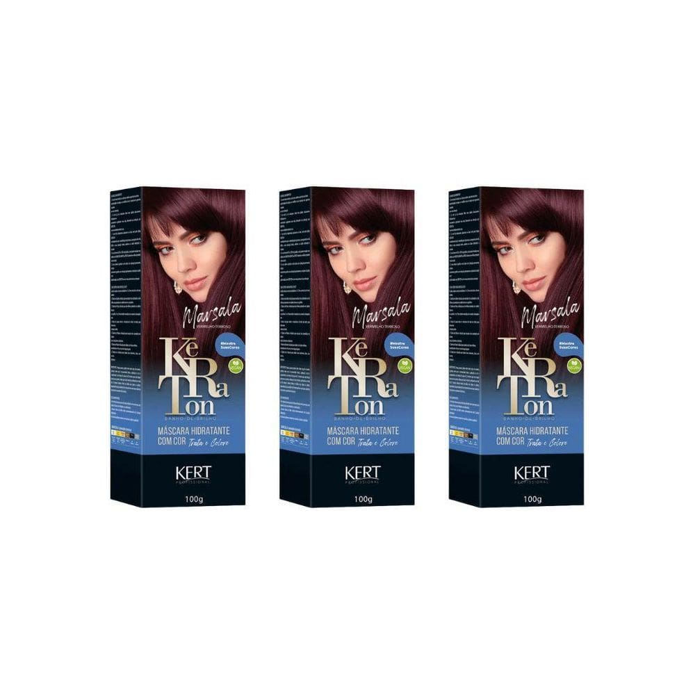 Coloraçao Keraton Banho De Brilho Marsala Ver Trso-Kit C/3Un