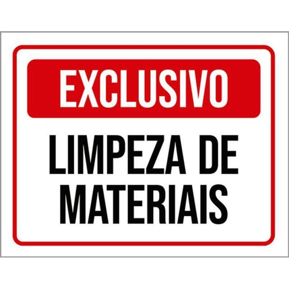 Kit 3 Placas Sinalização - Exclusivo Limpeza De Materiais