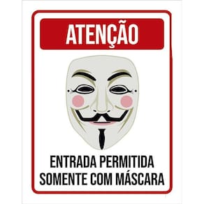 Placa Decorativa - Entrada Permitida Com Máscara 36X46