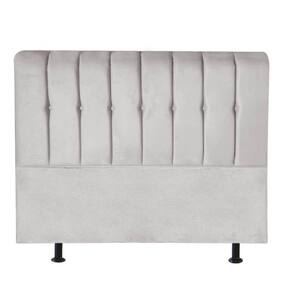Cabeceira Estofada Kiara 140cm Casal Box Quarto Suede Cinza Claro - Gat Magazine
