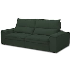 Sofá Retrátil Reclinável Para Sala De Estar Living 230cm Nápoles F04 Veludo Verde - Lyam Decor