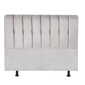 Cabeceira Estofada Kiara 160cm Queen Size Box Quarto Suede Cinza Claro - Gat Magazine