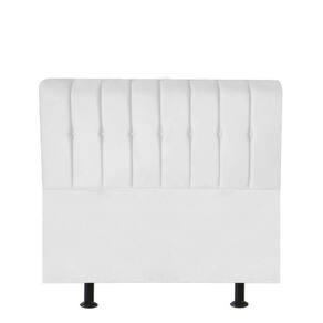 Cabeceira Estofada Kiara 90cm Solteiro Box Quarto Suede Branco - Gat Magazine