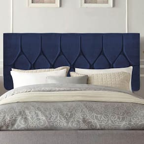 Painel Estofada Istambul Botão Capitonê 100cm Solteiro Para Cama Box Quarto Suede Azul Marinho - Gat Magazine