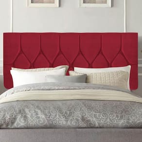 Painel Estofada Istambul Botão Capitonê 140cm Casal Para Cama Box Quarto Corino Vermelho - Gat Magazine