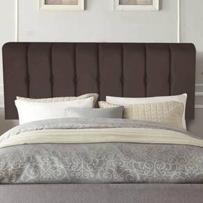 Painel Estofada Kiara 140cm Casal Box Quarto Suede Marrom - Gat Magazine