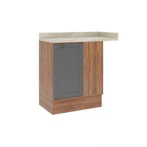 Balcão De Canto Milla 1 Porta Nog/cinza 94cm Carraro
