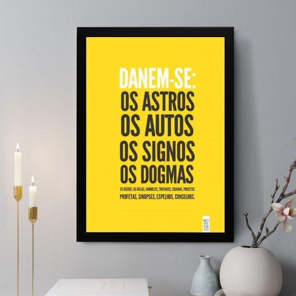 Quadro Decorativo Dane-Se 24X18Cm - Com Vidro