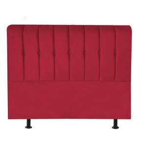 Cabeceira Estofada Kiara 140cm Casal Box Quarto Corino Vermelho - Gat Magazine