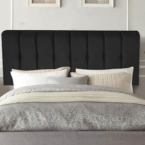 Painel Estofada Kiara 140cm Casal Box Quarto Corino Preto - Gat Magazine