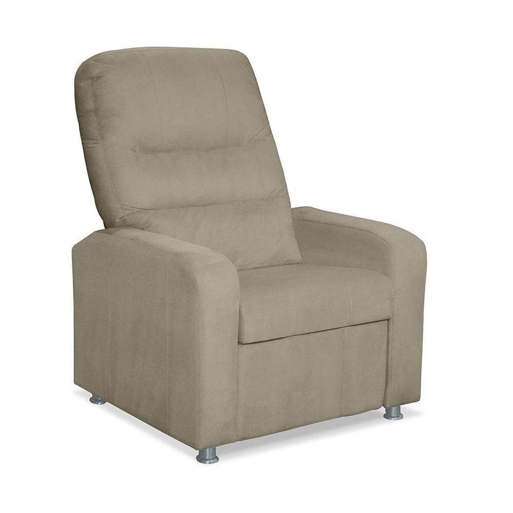 Poltrona Do Papai Reclinável Confortável Com Fibra Siliconada Bege