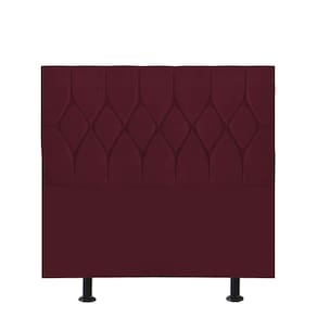 Cabeceira Estofada Istambul Capitonê 90cm Solteiro Box Quarto Suede Bordô - Gat Magazine
