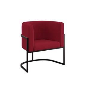 Cadeira Poltrona Decorativa Com Base Metal Black Reforçada Marsala