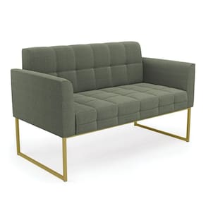 Sofá Namoradeira 2 Lugares Industrial Dourado Elisa Bouclê Menta D03 - D`rossi