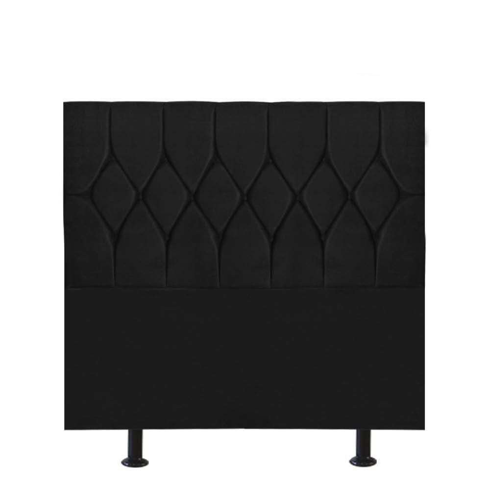 Cabeceira Estofada Istambul Capitonê 90cm Solteiro Box Quarto Suede Preto - Gat Magazine