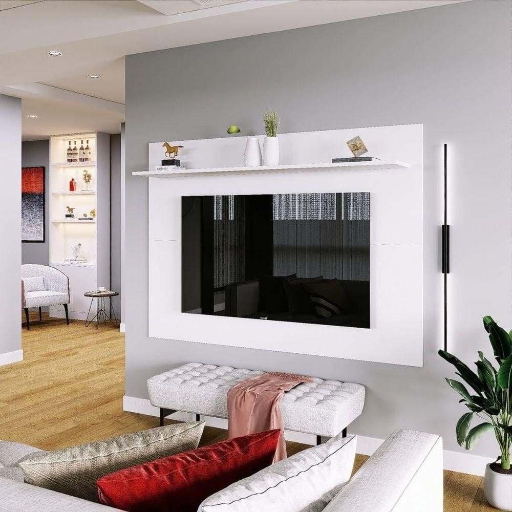 Painel Tv 50 Com Prateleira Columbia Branco