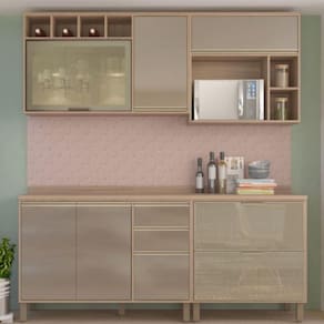 Cozinha Modulada 4 Peças Sem Tampo Yara Luciane Vanilla-grafite