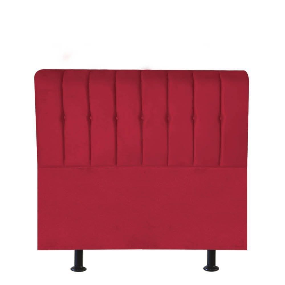 Cabeceira Estofada Kiara 100cm Solteiro Box Quarto Suede Vermelho - Gat Magazine