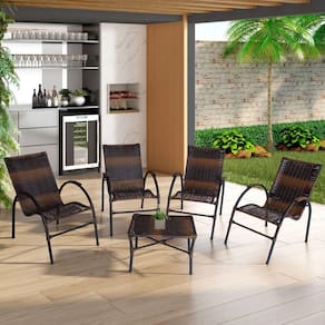 Conjunto De Mesa De Centro 4 Cadeiras ônix Para área Externa Pedra Ferro