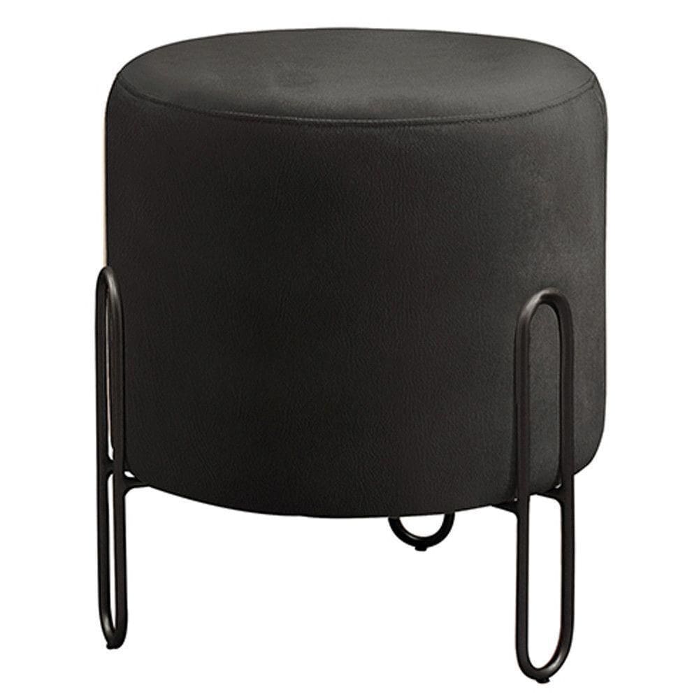 Conjunto 2 Puffs Mali Base Castellar Móbile Preto