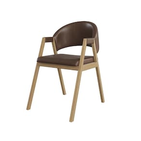 Cadeira Decorativa Suellen Para Mesa De Jantar Reforçada Courino Marrom Escuro