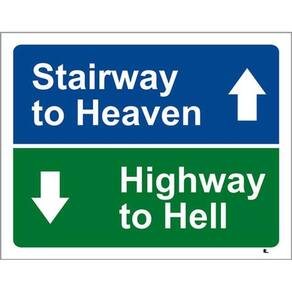 Kit 3 Placas Sinalização - Stairway Heaven Highway Hell