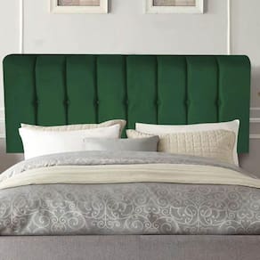 Painel Estofada Kiara 140cm Casal Box Quarto Suede Verde - Gat Magazine