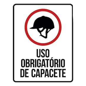 Kit 3 Placas Sinalização - Uso Obrigatório De Capacete