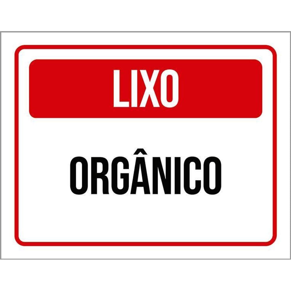 Placa Sinalização - Vermelha Lixo Orgânico 36X46