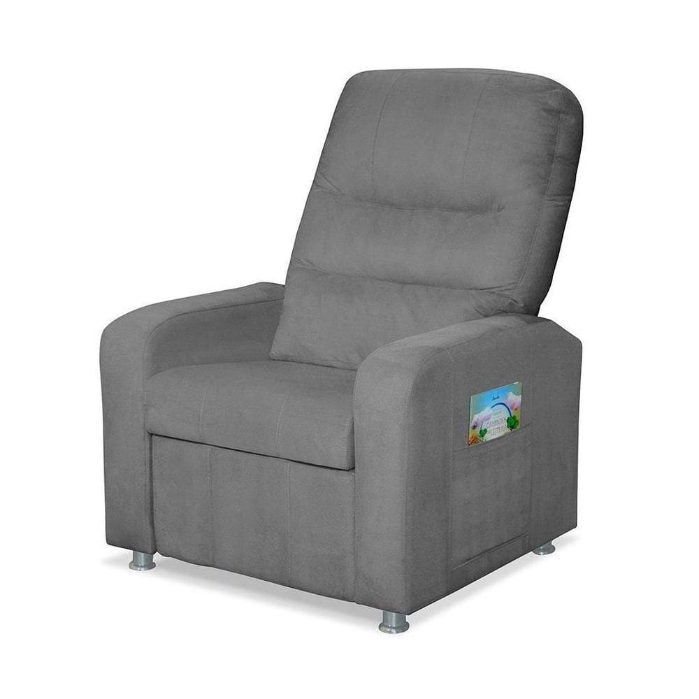 Poltrona Do Papai Reclinável Confortável Com Fibra Siliconada Cinza