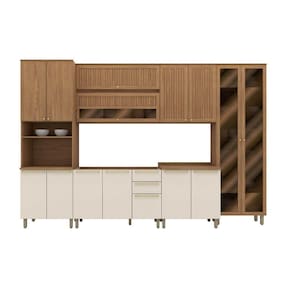 Cozinha Modulada 6 Peças Sem Tampo Requinte Henn Areia-nature