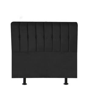 Cabeceira Estofada Kiara 90cm Solteiro Box Quarto Suede Preto - Gat Magazine