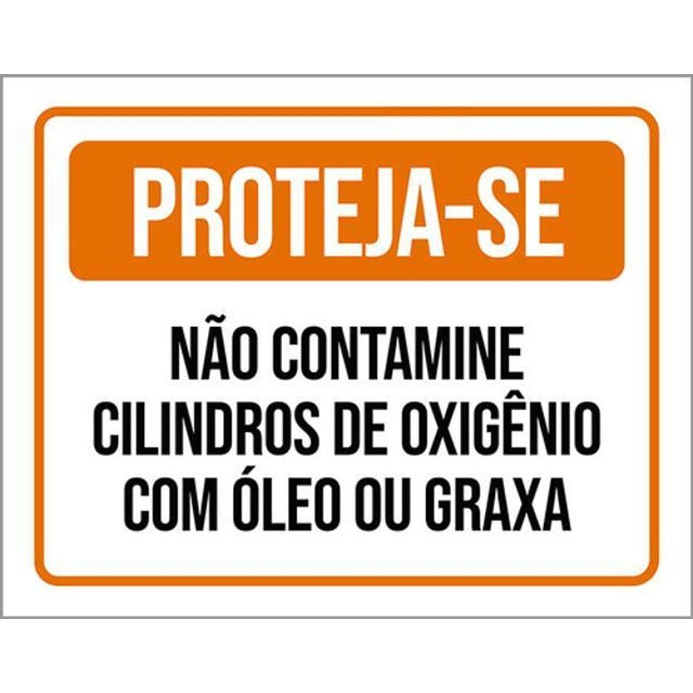 Kit 3 Placas Sinalização Proteja-Se Não Contamine Cilindros