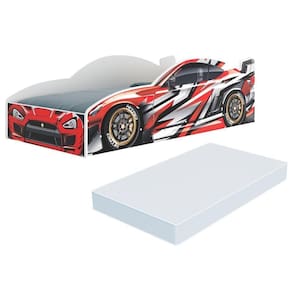 Cama Carro 100% MDF Infantil Montessoriana Com Colchão Incluso Multimóveis MP4323 Vermelho