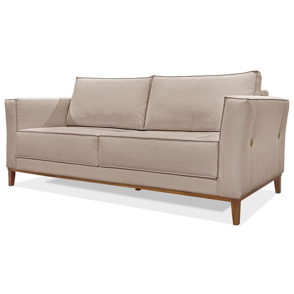 Sofa Balli 2 Lugares 170cm Pes Madeira Linho 221 Areia Ezz Areia