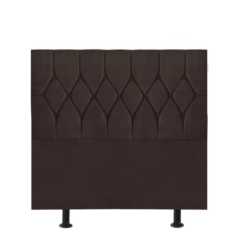 Cabeceira Estofada Istambul Capitonê 100cm Solteiro Box Quarto Suede Marrom - Gat Magazine