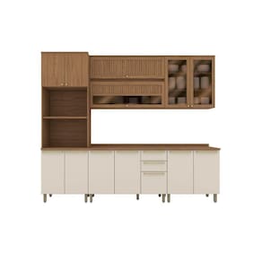 Cozinha Modulada 5 Peças Sem Tampo Requinte Henn Areia-nature