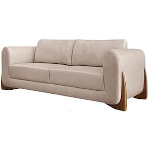 Sofa Jolie 3 Lugares 200cm Pes Boomerang Linho 213 Areia Ezz Areia