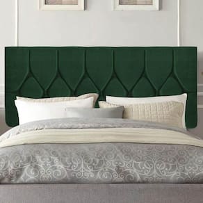 Painel Estofada Istambul Botão Capitonê 160cm Queen Size Para Cama Box Quarto Suede Verde - Gat Magazine