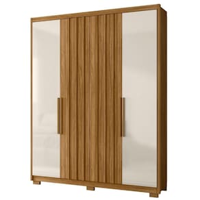 Guarda Roupa Califórnia 4 Portas 3 Gavetas Freijó Off White Moval