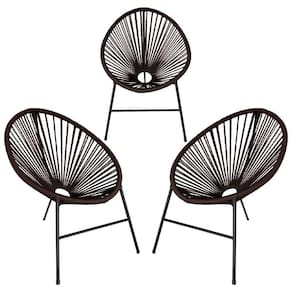 Conjunto 3 Cadeiras Para Area Externa Acapulco Aço Carbono Marrom