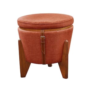 Conjunto 2 Puffs Baú Fênix Linho Castellar Móbile Terracota