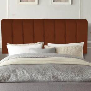 Painel Estofada Kiara 90cm Solteiro Box Quarto Suede Terracota Telha - Gat Magazine