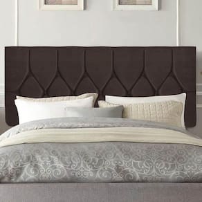 Painel Estofada Istambul Botão Capitonê 195cm King Size Para Cama Box Quarto Suede Marrom - Gat Magazine