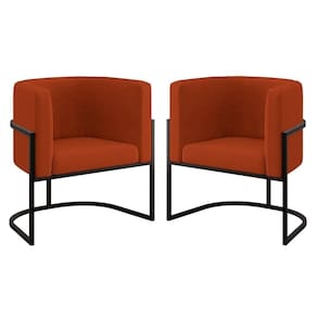 Kit 02 Cadeiras Poltrona Lua Para Sala Quarto Balaqui Decor Terracota
