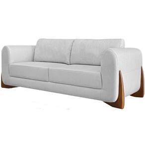 Sofa Jolie 3 Lugares 200cm Pes Boomerang Linho 213 Grigio Ezz Grigio