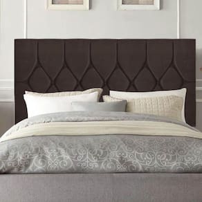Cabeceira Estofada Istambul Capitonê 160cm Queen Size Box Quarto Suede Marrom - Gat Magazine