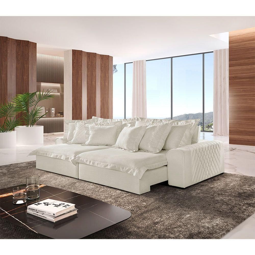 Sofá Luz Linho 02 Módulos De 90cm B25cm Meu Sofá Online A302 Linho Branco