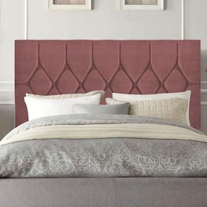 Cabeceira Estofada Istambul Capitonê 160cm Queen Size Box Quarto Suede Rose Gold - Gat Magazine