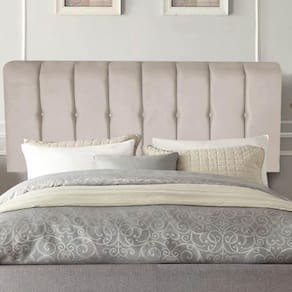 Painel Estofada Kiara 140cm Casal Box Quarto Corino Bege - Gat Magazine